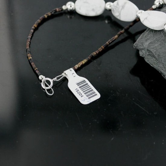 Certified Authentic Navajo .925 Sterling Silver White Howlite Jasper Native American Necklace 390728593004 Certified Authentic Navajo .925 Sterling Silver White Howlite Jasper Native American Necklace 390728593004