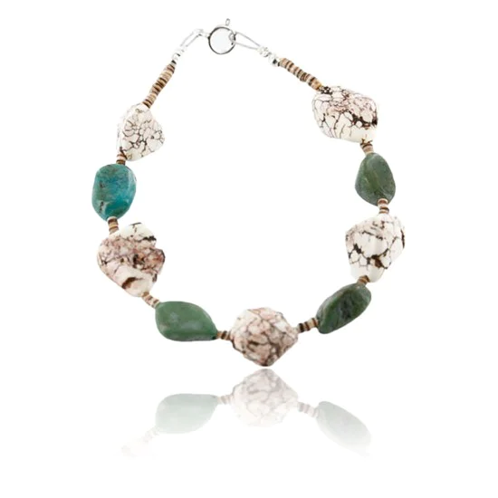 Certified Authentic Navajo .925 Sterling Silver White Howlite Turquoise Native American Bracelet 390769058673 Certified Authentic Navajo .925 Sterling Silver White Howlite Turquoise Native American Bracelet 390769058673