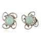 Certified Authentic Navajo .925 Sterling Silver White Opal Stud Native American Earrings 371123629486
