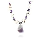 Certified Authentic Navajo .925 Sterling Silver WHITE Turquoise AMETHYST Native American Necklace 371011866063