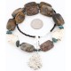 Certified Authentic Navajo .925 Sterling Silver WHITE Turquoise Turquoise Jasper Native American Necklace 15860-2