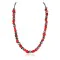 Certified Authentic Navajo .925n Sterling Silver HEMATITE and CORAL Neckalce Native American Necklace 25214-103