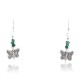Certified Authentic Navajo Butterfly .925 Sterling Silver Hooks Natural Turquoise Native American Earrings 371037418388
