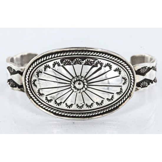 Certified Authentic Navajo Carved .925 Sterling Silver Sterling Silver Signed and Nora Native American Bracelet 390767803563