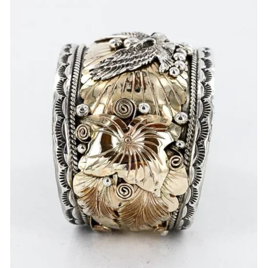 Certified Authentic Navajo Carved EAGLE .925 Sterling Silver and 12kt Gold Filled Native American Bracelet 390822304755 Certified Authentic Navajo Carved EAGLE .925 Sterling Silver and 12kt Gold Filled Native American Bracelet 390822304755