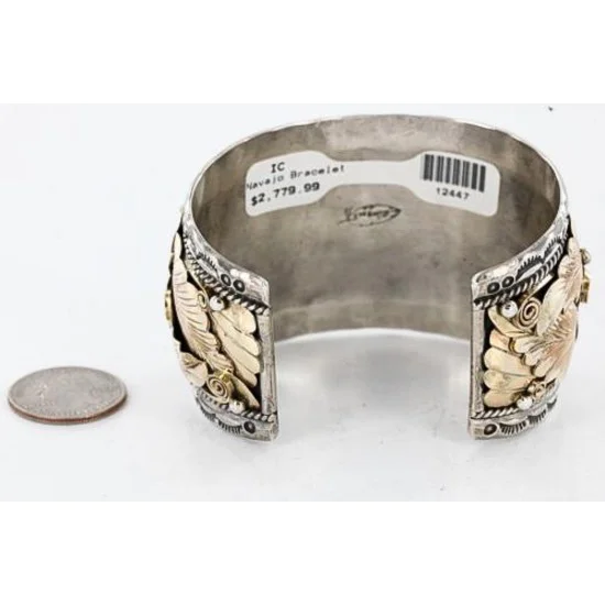 Certified Authentic Navajo Carved EAGLE .925 Sterling Silver and 12kt Gold Filled Native American Bracelet 390822304755 Certified Authentic Navajo Carved EAGLE .925 Sterling Silver and 12kt Gold Filled Native American Bracelet 390822304755