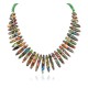 Certified Authentic Navajo Dyed Mosaic Multicolor Jade Native American Necklace 25292