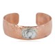 Certified Authentic Navajo Hammered Handmade Navajo White Howlite Native American Pure Copper Bracelet 13142-5
