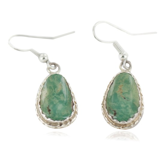 Certified Authentic Navajo Handmade .925 Sterling Silver Natural Turquoise Native American Dangle Earrings 97006-4 Certified Authentic Navajo Handmade .925 Sterling Silver Natural Turquoise Native American Dangle Earrings 97006-4