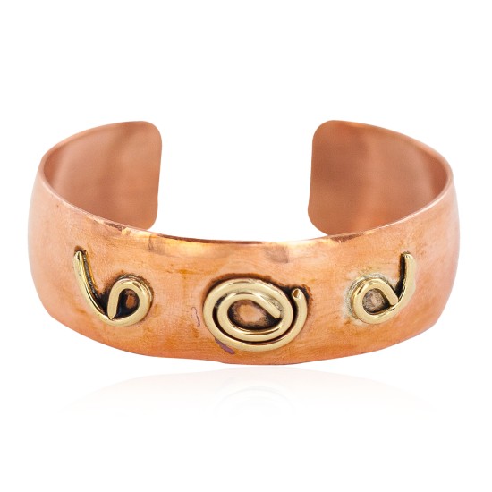 Certified Authentic Navajo Handmade Brass Native American Pure Copper Bracelet  13097-17