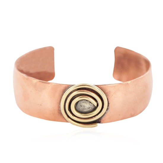Certified Authentic Navajo Handmade Brass Native American Pure Copper Bracelet 13111-3