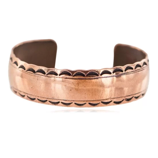 Certified Authentic Navajo Handmade Native American Pure Copper Bracelet 92007-1