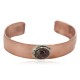 Certified Authentic Navajo Handmade Natural Jasper Native American Pure Copper Bracelet 24494-3