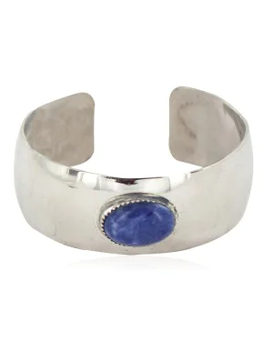 Certified Authentic Navajo Handmade Natural Lapis Native American Nickel Bracelet 13124-2