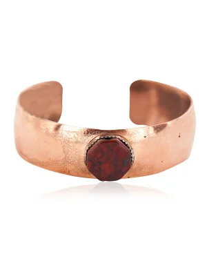 Navajo Handmade Red Jasper Pure Copper Bracelet NB160304204534