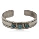 Certified Authentic Navajo Handmade Natural Turquoise Native American Nickel Bracelet 24494-12