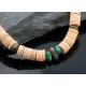 Certified Authentic Navajo Native .925 Sterling Silver Graduated Heishi and Turquoise Native American Necklace 390585942442