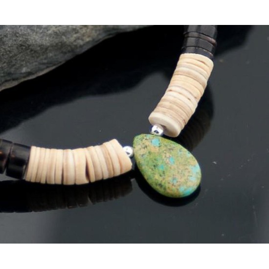 Certified Authentic Navajo Native .925 Sterling Silver Graduated Heishi Turquoise DROP Native American Necklace 390599158511 Certified Authentic Navajo Native .925 Sterling Silver Graduated Heishi Turquoise DROP Native American Necklace 390599158511