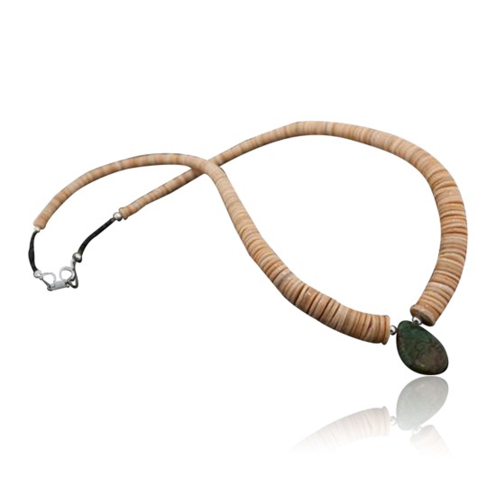 Certified Authentic Navajo Native .925 Sterling Silver Graduated Melon Shell and Turquoise DROP Native American Necklace 370840586382 Certified Authentic Navajo Native .925 Sterling Silver Graduated Melon Shell and Turquoise DROP Native American Necklace 370840586382