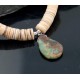 Certified Authentic Navajo Native .925 Sterling Silver Graduated Melon Shell and Turquoise DROP Native American Necklace 7501009-15