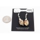 Certified Authentic Navajo NATIVE .925 Sterling Silver Hooks Natural BEIGE AGATE Native American Earrings 390788653226