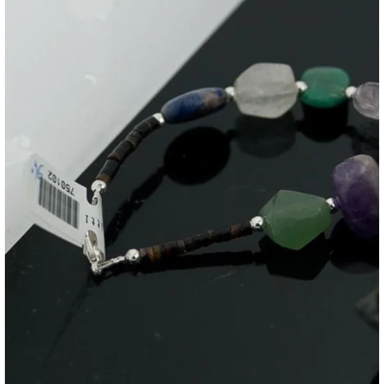 Certified Authentic Navajo Native .925 Sterling Silver Multicolor Stones Native American Necklace 750102-96