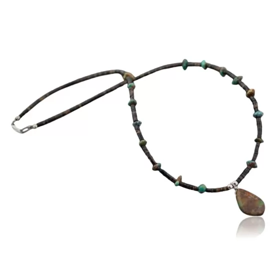 Certified Authentic Navajo Native .925 Sterling Silver Natural Turquoise DROP Native American Necklace 390605187238 Certified Authentic Navajo Native .925 Sterling Silver Natural Turquoise DROP Native American Necklace 390605187238