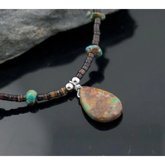 Certified Authentic Navajo Native .925 Sterling Silver Natural Turquoise DROP Native American Necklace 390605187238 Certified Authentic Navajo Native .925 Sterling Silver Natural Turquoise DROP Native American Necklace 390605187238