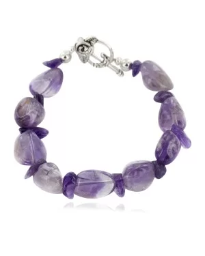 Certified Authentic Navajo Natural Amethyst Native American Link Bracelet 12983 Certified Authentic Navajo Natural Amethyst Native American Link Bracelet 12983