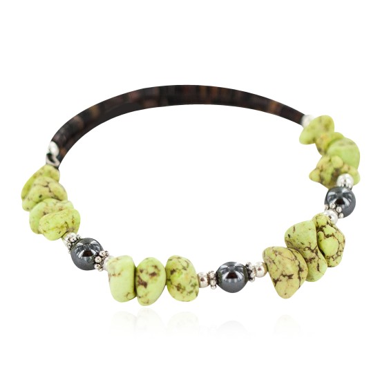 Certified Authentic Navajo Natural Hematite Gaspeite Heishi Adjustable Wrap Native American Bracelet 13121 Certified Authentic Navajo Natural Hematite Gaspeite Heishi Adjustable Wrap Native American Bracelet 13121