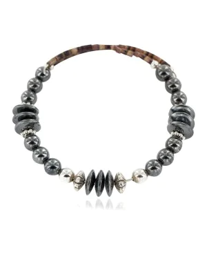 Navajo Natural Hematite Heishi Adjustable Wrap Bracelet NB160131221959