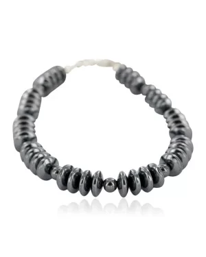 Certified Authentic Navajo Natural Hematite Native American Bracelet 12945-3