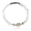 Certified Authentic Navajo Natural Opalite Hematite Heishi Adjustable Wrap Native American Bracelet 13049-3