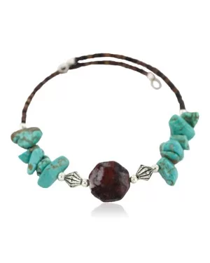 Navajo Natural Red Jasper Heishi Adjustable Wrap Bracelet NB160408223332
