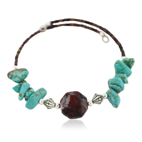 Navajo Natural Red Jasper Heishi Adjustable Wrap Bracelet NB160408223332