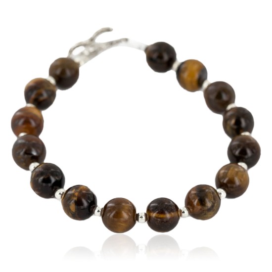 Certified Authentic Navajo Natural Tigers Eye Native American Bracelet 12888-1 Certified Authentic Navajo Natural Tigers Eye Native American Bracelet 12888-1