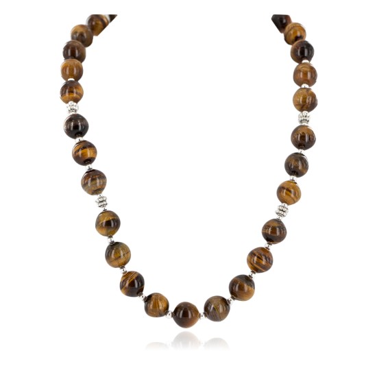 Certified Authentic Navajo Natural Tigers Eye Native American Necklace 25288 Certified Authentic Navajo Natural Tigers Eye Native American Necklace 25288