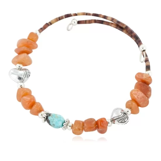 Certified Authentic Navajo Natural Turquoise Agate Heishi Adjustable Wrap Native American Bracelet 13037-11 Certified Authentic Navajo Natural Turquoise Agate Heishi Adjustable Wrap Native American Bracelet 13037-11