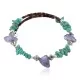 Navajo Natural Turquoise Amethyst Heishi Adjustable Wrap Bracelet 12742-76