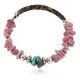Navajo Natural Turquoise Charoite Heishi Adjustable Wrap Bracelet 13049-5