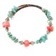 Certified Authentic Navajo Natural Turquoise Coral Heishi Adjustable Wrap Native American Bracelet 13037-13