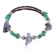 Certified Authentic Navajo Natural Turquoise Heishi Amethyst Adjustable Wrap Native American Bracelet 12742-70