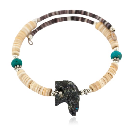 Certified Authentic Navajo Natural Turquoise Heishi Jasper Native American Adjustable Wrap Bracelet 13135-2