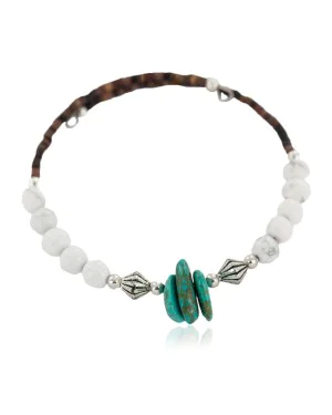Certified Authentic Navajo Natural Turquoise Heishi Native American Adjustable Wrap Bracelet 13151-63