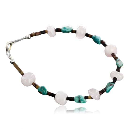 Certified Authentic Navajo Navajo Natural Turquoise and QUARTZ Native American Bracelet 371062904438