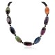 Certified Authentic Navajo Nickel Black Onyx Dyed Agate Native American Necklace  25302