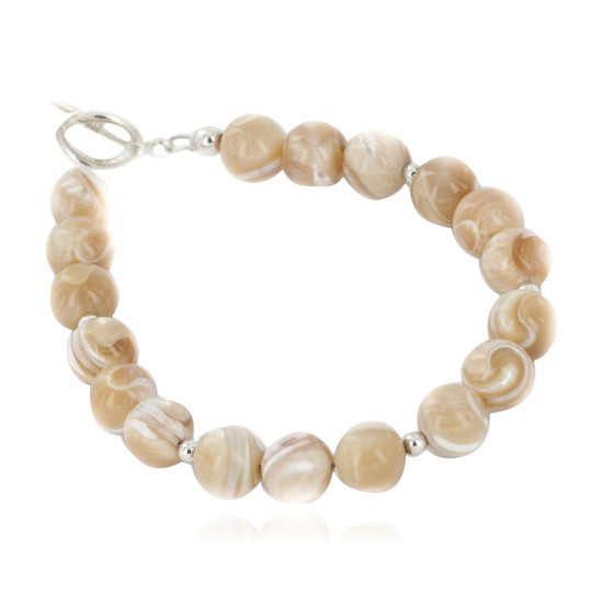 Navajo Nickel Natural Agate Bracelet 12920-4 Navajo Nickel Natural Agate Bracelet 12920-4