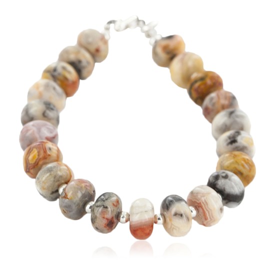 Certified Authentic Navajo Nickel Natural Agate Native American Bracelet 13066-3 Certified Authentic Navajo Nickel Natural Agate Native American Bracelet 13066-3