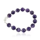 Certified Authentic Navajo Nickel Natural Amethyst Native American Bracelet  13025-2
