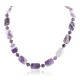 Certified Authentic Navajo Nickel Natural Amethyst Native American Necklace 17015-11